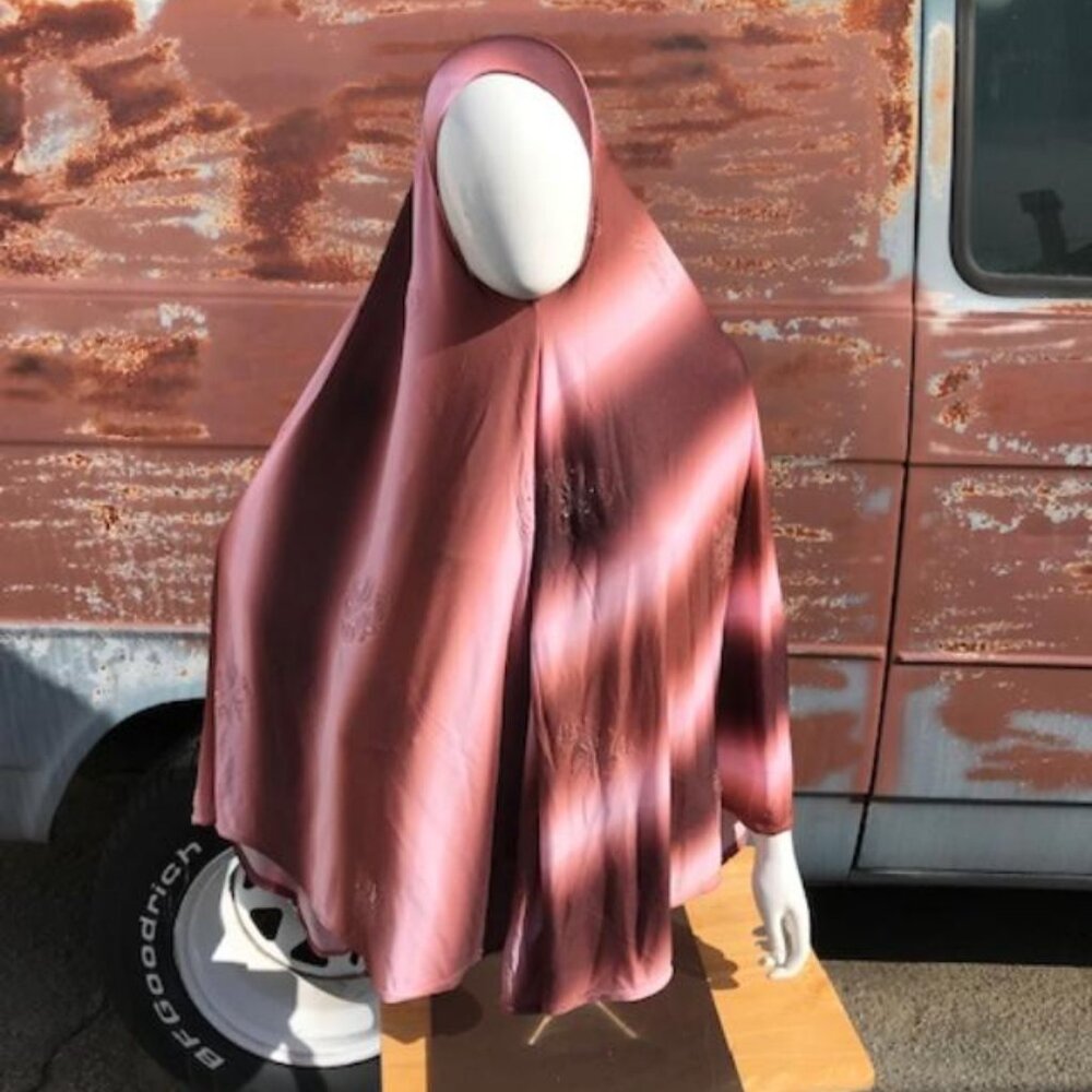Adult Amira Khimar BROWN & PINK One Piece Hijab Muslim Women Instant Hejab